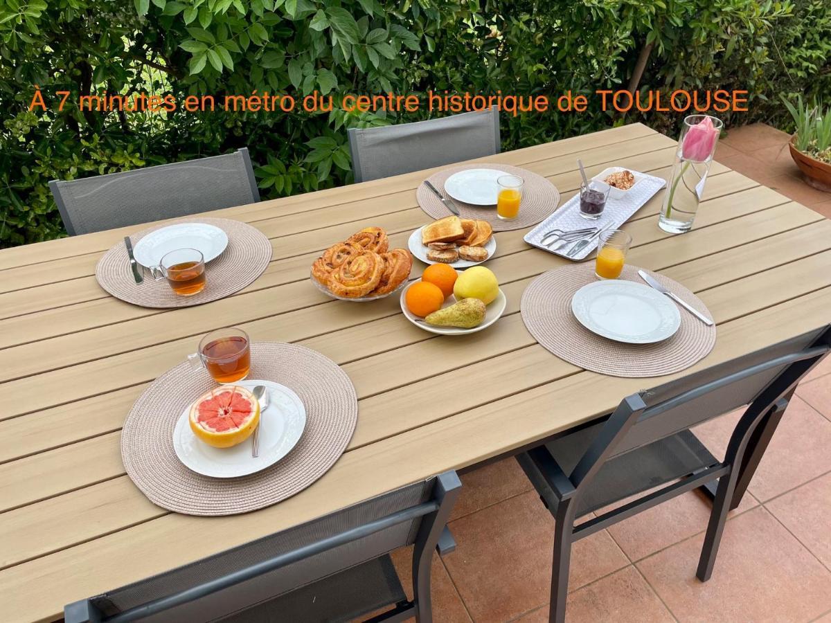 50 M2 T2 Au Calme, Lumineux, Confortable, Cosy, Climatise, Privatif Avec Parking Gratuit Et Terrasse Toulouse Exterior foto